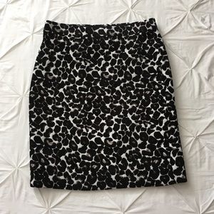 J Crew Snow Leopard Pencil Skirt, size 0